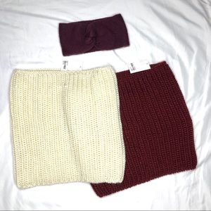 2 for 1 Pull Over Scarves w/ FREE Headband